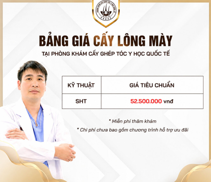 chi phí cấy lông mày