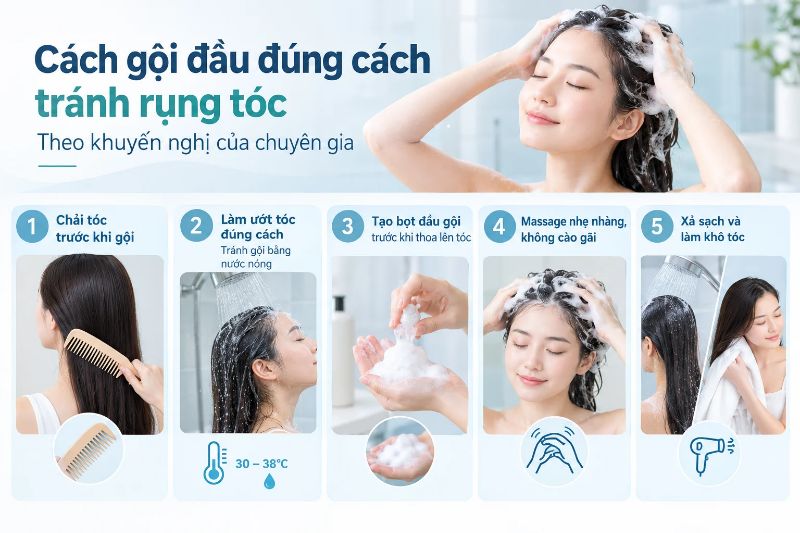cách gội đầu đúng cách 