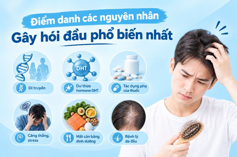 điểm danh các nguyên nhân gây hói phổ biến 