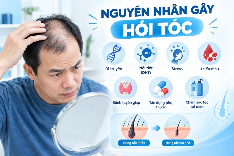 nguyên nhân gây hói tóc