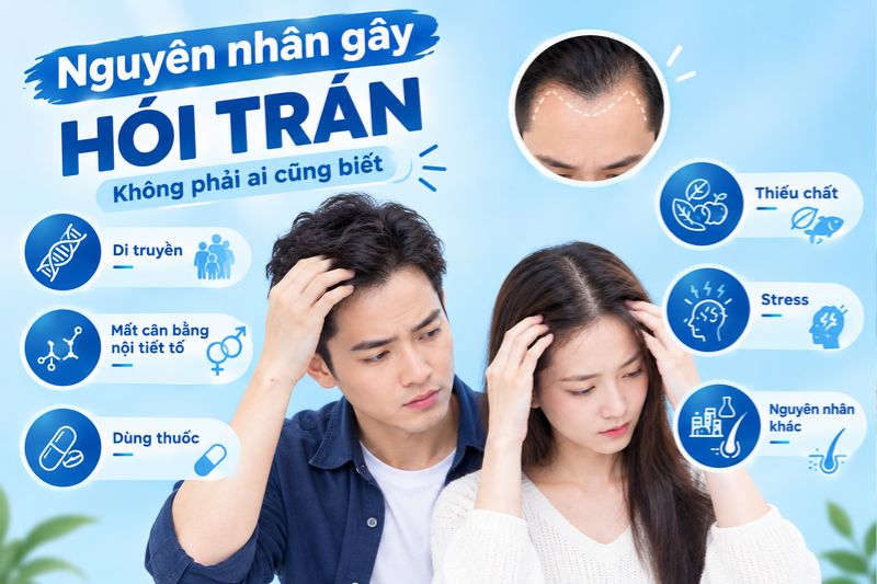 nguyên nhân hói trán 