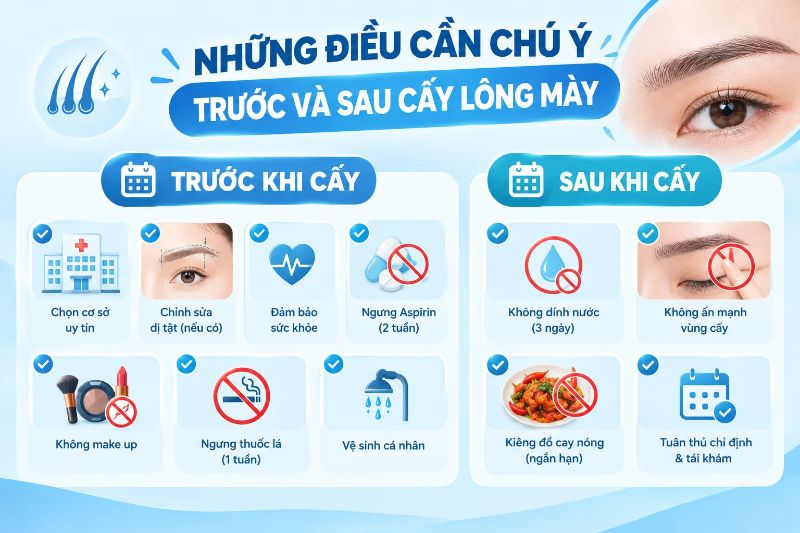 những điều lưu ý trước và sau cấy