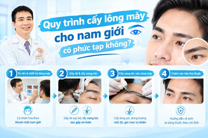 quy trình cấy lông mày cho nam giới 
